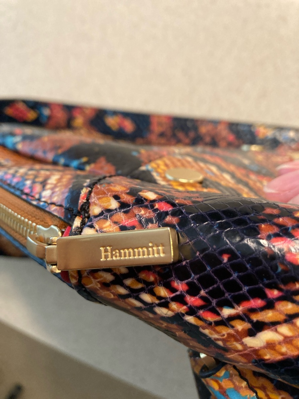 Hammitt Mini Leather Backpack in Bold Snakeskin Print - Picture 5 of 9